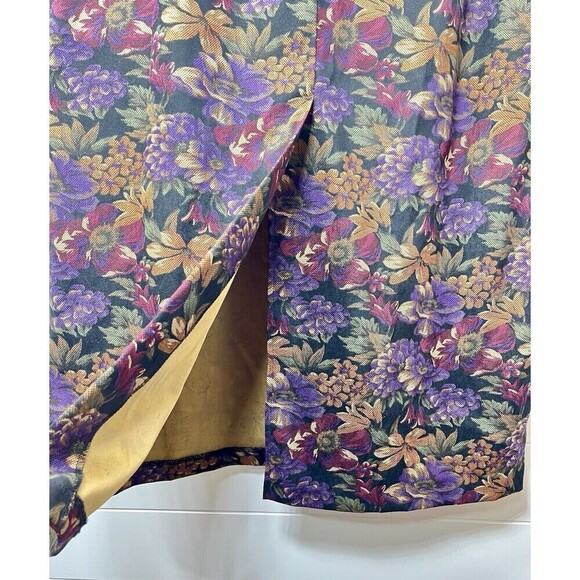 Briggs NY Floral Dark Red Purple Maxi Skirt 16 90s Whimsigoth Fairy Grunge Soft - Picture 4 of 11